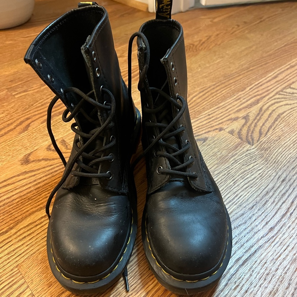 Dr. Martens Black Leather Combat Boots